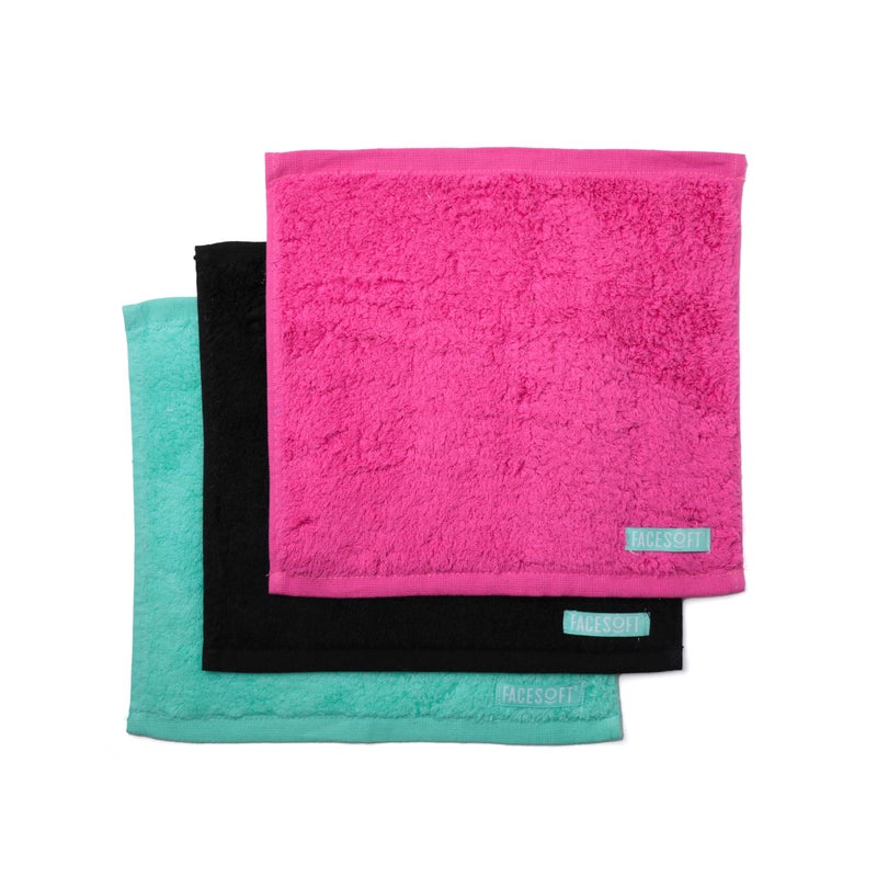 FACESOFT Eco Friendly Mini Gym Towels Accessories for Working Out Sweat Towels for Gym Fitness Sports Soft Absorbent Cotton No Synthetic Microfibers or Plastics 3 Piece Exercise Towel Set
