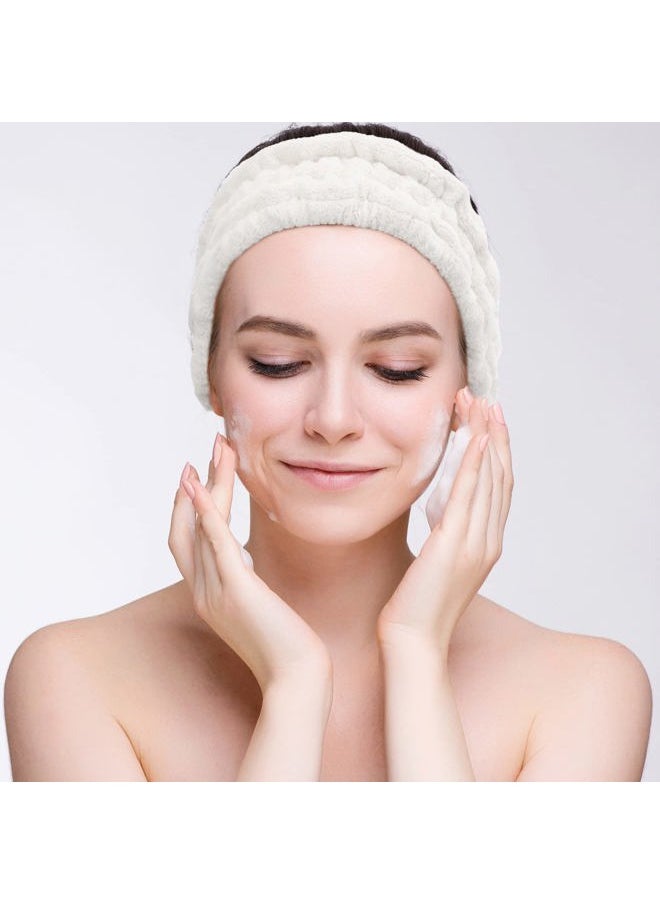 Chuangdi 3 Pieces Spa Headband for Women Facial Makeup Headband Soft Terry Cloth Hairband for Washing Face Mask Spa Shower Gifts(Blue, Pink, White)  - Image 4
