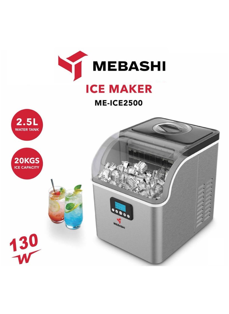 Mebashi Automatic Ice Maker 2.5 Water Tank 20Kg Ice Capacity 