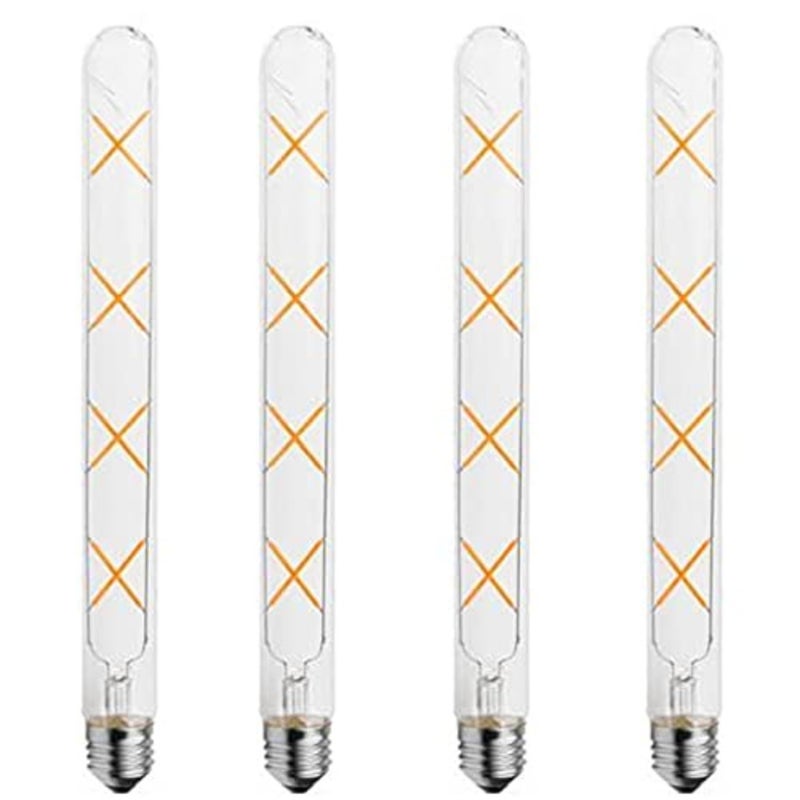 Filament LED E27 T30-300 Filament Lamp, 8 W Replaces 80 W Incandescent Bulbs, Warm White 2700 K,Glass, Rustic Lamp, Filament Style Clear, Not Dimmable, Pack of 4 - Image 1