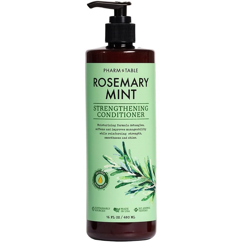 PHARM TO TABLE Rosemary & Mint Conditioner for Men and Women, Invigorates the Scalp, Moisturizes Dry and Damaged Hair, 480ml - Image 1