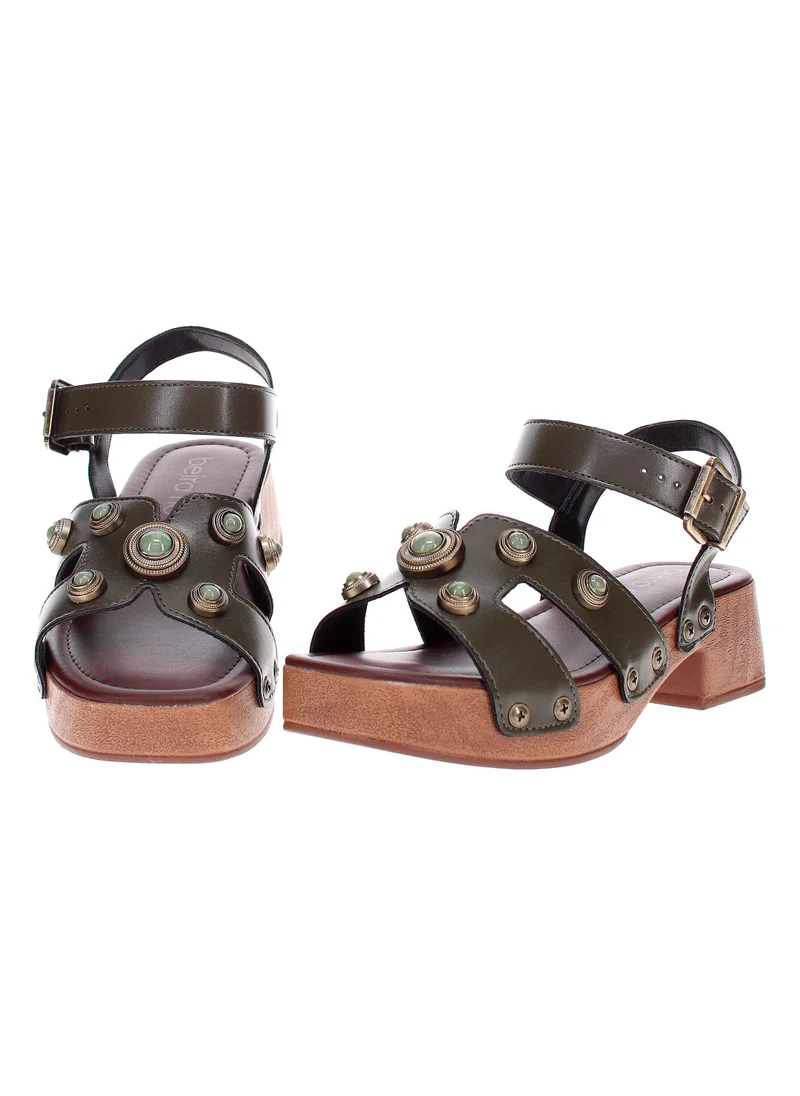 Beira Rio Olive Beira Rio Women’s Flat Sandals with Back Strap – Secure Fit and Lightweight Daily Wear for Women | Best Price UAE