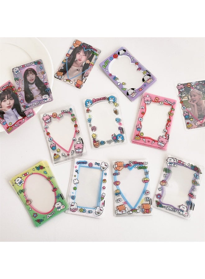 NIBEMINENT 20 Pcs/set Cute Girl Kpop Photo Card Holder Pendant Key Chain ID Badge Holder ID Card Holder Photo Card Protector for School ID Office ID Access Card for Women Girls - Image 3