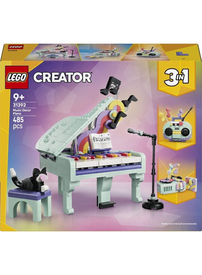 LEGO Creator 3 in 1 Music Decor Piano with Cat 31392 Building Toy Set (827 Pieces) - Image 2