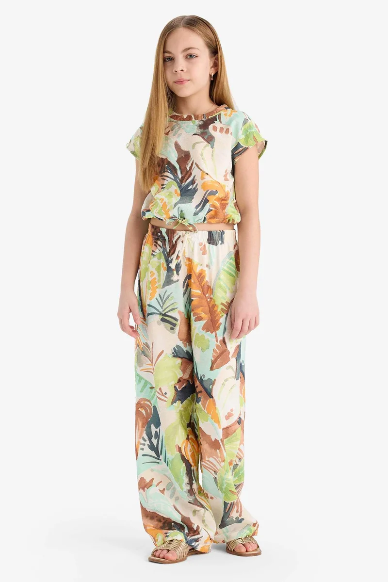 ديفاكتو Girl Crop Short Sleeve Blouse
