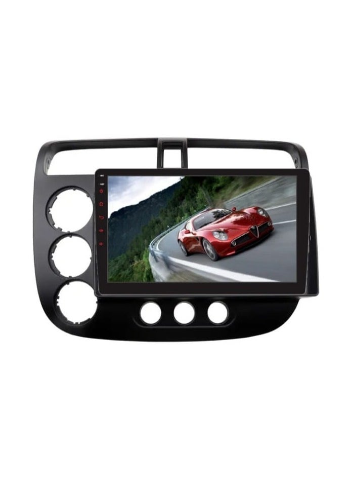 Smart Double Din Stereo, 10.4" Touch Screen Radio, Android 2 Din, 1+32GB Memory, WiFi Mirror Link, Car Radio Play, Navigation, Bluetooth, 9 Inch Radio Frame for Honda Civic 2001-2006 with Rear Camera