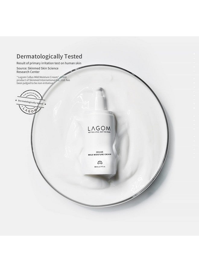 LAGOM Cellus Mild Moisture Cream Natural Moisturizer With Shea Butter Urea Lavender Zeroirritation Fragrancefree Refreshing Herbal Face Lotion For Sensitive Dry Oily Facial Skin 80Ml 2.71Oz - Image 5