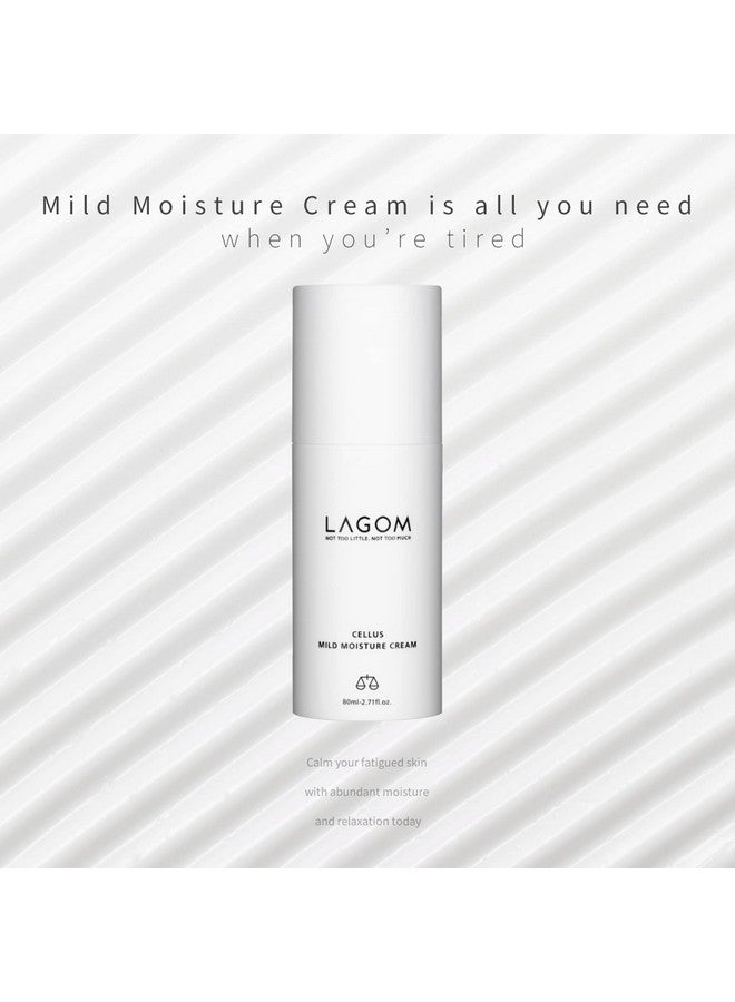 LAGOM Cellus Mild Moisture Cream Natural Moisturizer With Shea Butter Urea Lavender Zeroirritation Fragrancefree Refreshing Herbal Face Lotion For Sensitive Dry Oily Facial Skin 80Ml 2.71Oz - Image 3