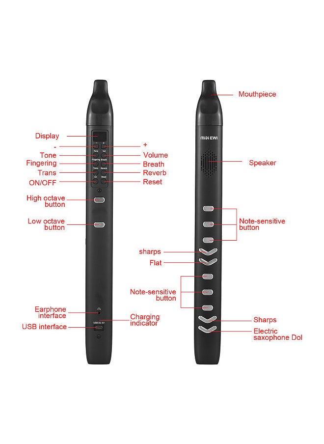 Generic Digital Electronic Wind Instrument Portable Synthesizer Supports 10 Tones Adjustable Blowing Sensitivity Built-in Speaker Support APP BT Connect for Kids Adults Beginners  - Image 3