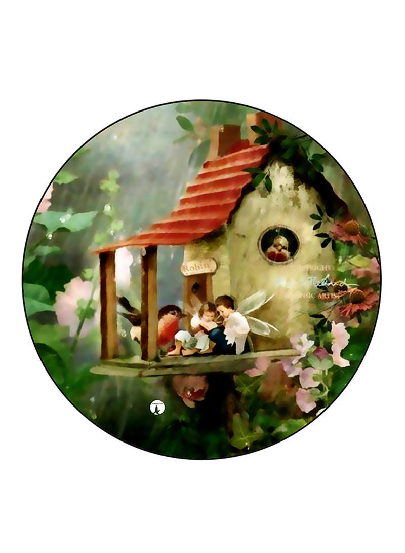 RKN Vintage Art Printed Mouse Pad  Round  Multicolour