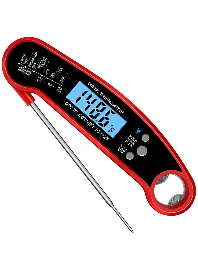 Cooking Thermometer,IP67 Waterproof Digital Meat Thermometer with Backlight, Calibration & Hold Function，Food Thermometer for Cooking,Outdoor Grilling,Candy Making  - Image 1