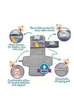 ARCOON Portable Diaper Changing Pad – Travel Baby Diaper Changer Bag with Wipes Pocket, Smart Foldable Design, Waterproof Changing Mat, Ideal for Newborn Boys & Girls - Grey  - Image 5