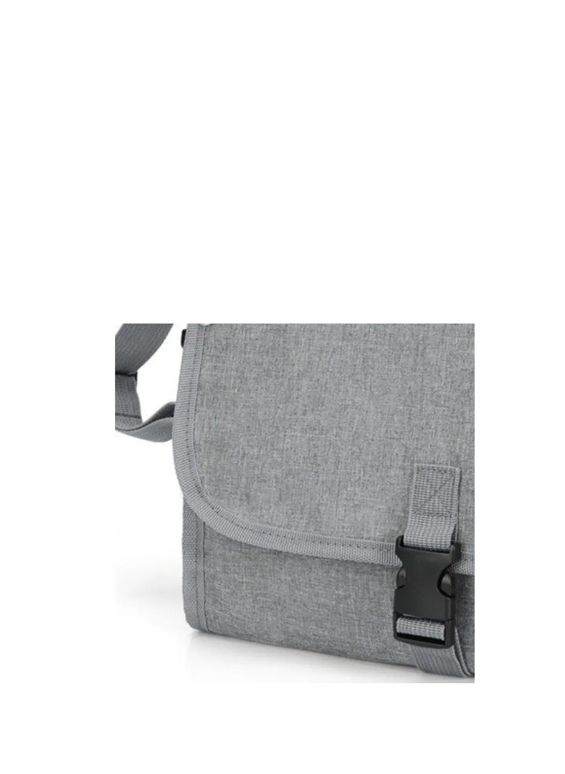 ARCOON - Portable Diaper Changing Pad – Travel Baby Diaper Changer Bag with Wipes Pocket, Smart Foldable Design, Waterproof Changing Mat, Ideal for Newborn Boys & Girls - Grey - Image 1