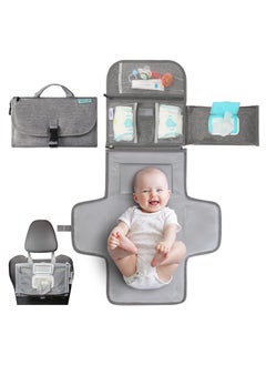 Portable Diaper Changing Pad – Travel Baby Diaper Changer Bag with Wipes Pocket, Smart Foldable Design, Waterproof Changing Mat, Ideal for Newborn Boys & Girls - Grey - pzsku/Z655FB4286C932136A5EEZ/45/_/1740515867/2abaad81-69cb-4cba-9836-92b69ff47b0d