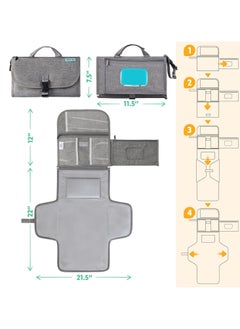 Portable Diaper Changing Pad – Travel Baby Diaper Changer Bag with Wipes Pocket, Smart Foldable Design, Waterproof Changing Mat, Ideal for Newborn Boys & Girls - Grey - pzsku/Z655FB4286C932136A5EEZ/45/_/1740515947/145184a5-a5dc-4571-a631-c63615737237