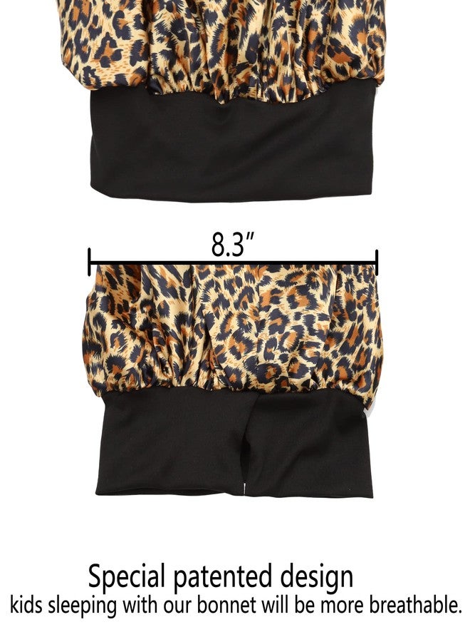 SENGTERM Kids Long Satin Bonnet Girls Sleeping Cap Braids Bonnet for Long Curly Hair (Kids Long Leopard) - Image 5