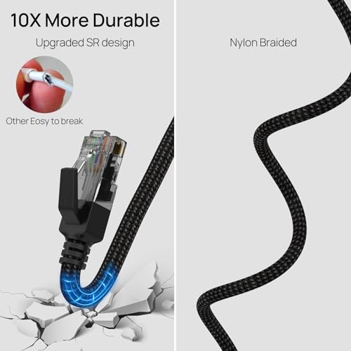 Dutevolns USB C to Ethernet Cable 10FT, Type C to RJ45 Nylon Cord, Gigabit Directly Connected, Compatible for MacBook Pro, iPad Pro, Smartphone, Laptop, PC - Image 3