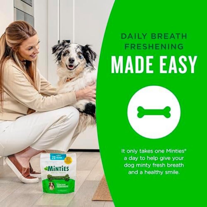 Minties Dental Chews for Dogs, 16 Count, Vet-Recommended Mint-Flavored Dental Treats for Tiny/Small Dogs 5-24 lbs, Dental Bones Clean Teeth, Fight Bad Breath, and Removes Plaque and Tartar - Image 5