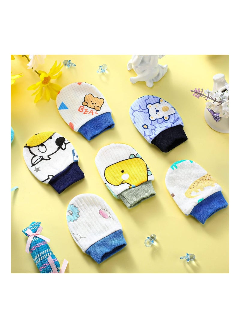 KASTWAVE Baby Anti Scratch Mittens 6 Pairs Newborn Baby Mittens No Scratch Gloves Infant Toddler Anti Scratch Essentials Unisex Cotton for 3-9 Months Girls Boys  - Image 3