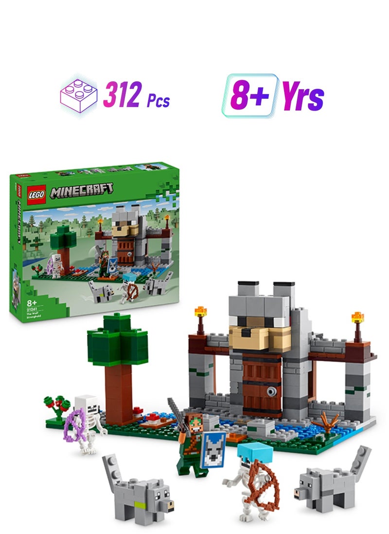 LEGO Minecraft The Wolf Stronghold Fortress Playset, Skeleton-Themed Gift And Explorer Toy For Boys And Girls, Castle Building Action And Adventures For Kids Aged 8 Plus (312 Pieces) 21261  - Image 1