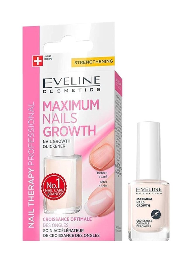 Eveline Cosmetics Maximum Nails Growth Quickener, Strengthening Nail Growth Accelerator, 12Ml Clear 12ml - Image 1