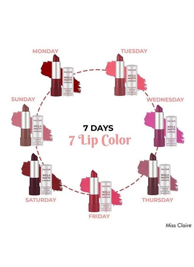 Miss Claire - Longlasting Hydrating Mega Matte Lipstick (3Gm) (13) - Image 1
