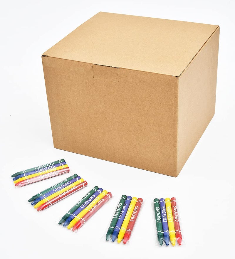 Madisi Crayons Bulk Pack, Regular Size, 4 Colors, cellophane 250 Packs, 1000 Count - Image 2