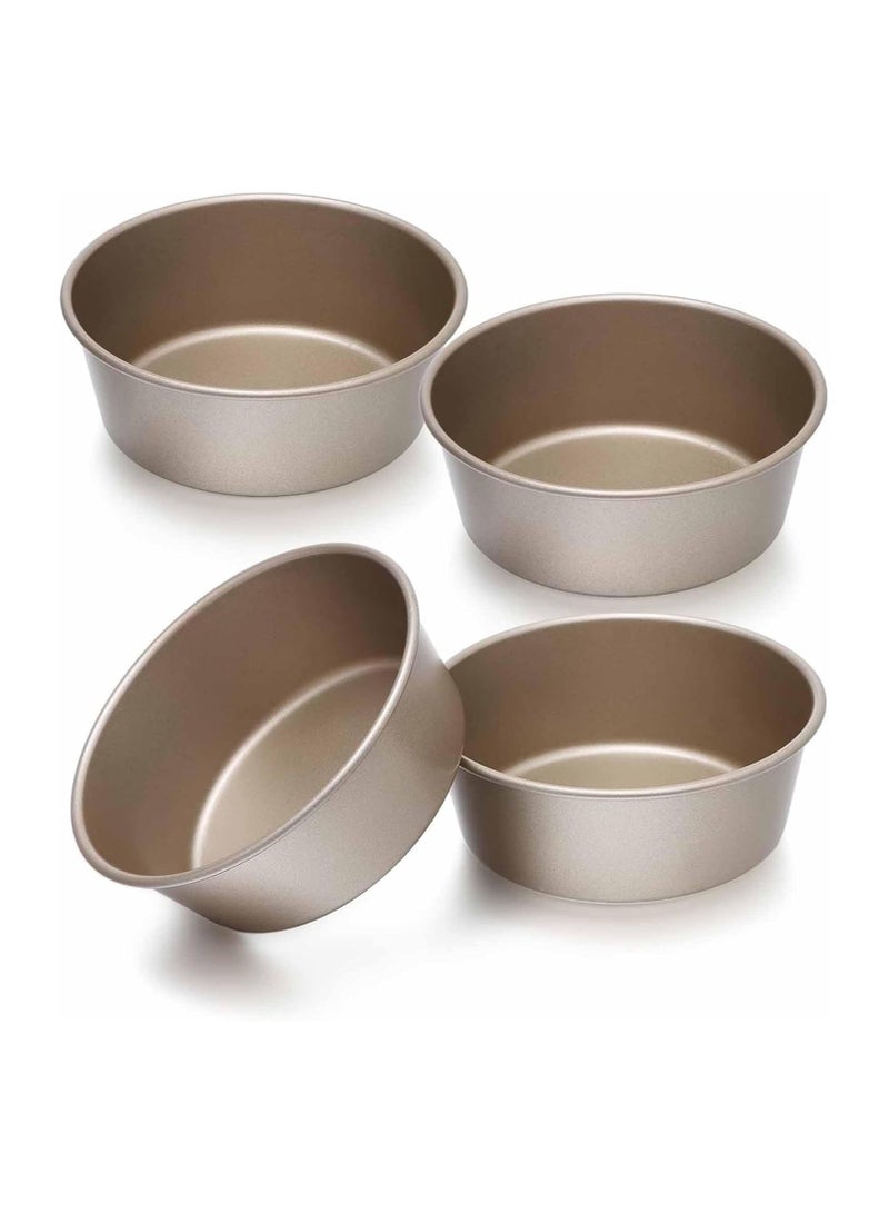 general Mini Hamburger Mold, 4-Inch Round Carbon Steel Bread Cake Mold, Non-Stick Cake Baking Mold, Ideal for Kitchen Baking (Set of 4) - Image 1