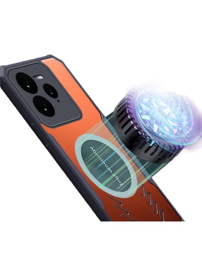 Freeson Cooling Phone Case For Realme Gt7 Pro, Full Lens Protection, Shockproof, Anti-Collision Corners, Simple Design, Metal Magnetic Compatible With Cooling Fans, Black - Image 3