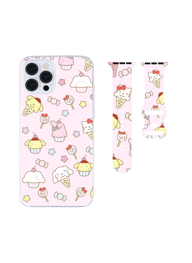 Generic - New Trendy Apple Watch Band & iPhone Case Combo | Playful Gym-to-Office Style | Anti-Fade | Fits iPhone 12/13/14/15/16 & iWatch Series 10/9/8/7/6/5/4/3/2/1/SE/Ultra/Hermès - Image 1