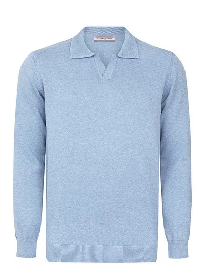 FELIX HARDY Pullover with Polo Collar - Buttonless