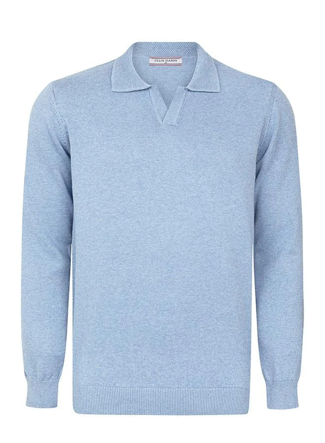 Pullover with Polo Collar - Buttonless