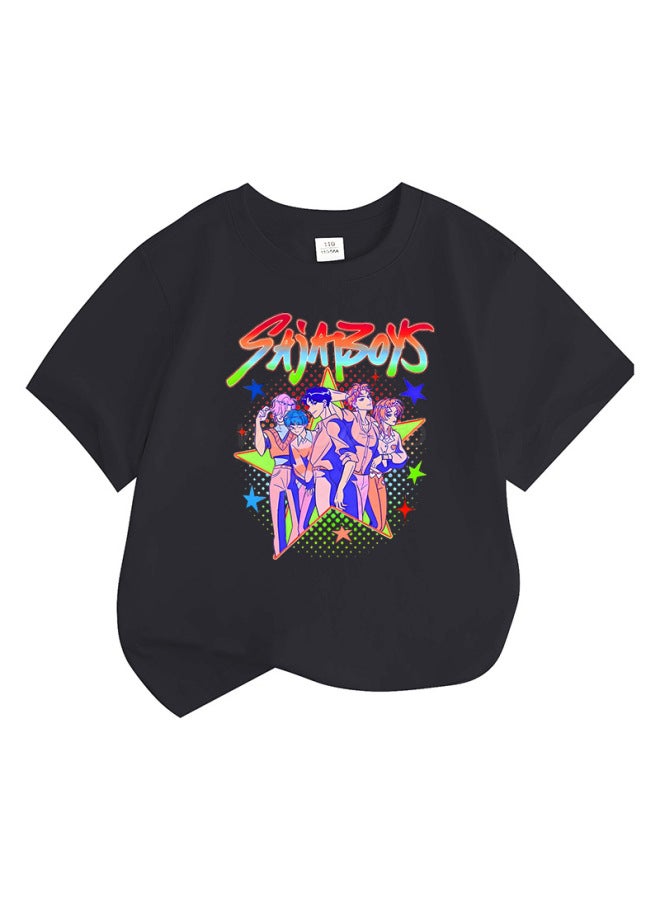 Best Seller Kpop Anime Cartoon Print Fashion Kids Short Sleeve T-shirt Loose Casual Top - Image 1