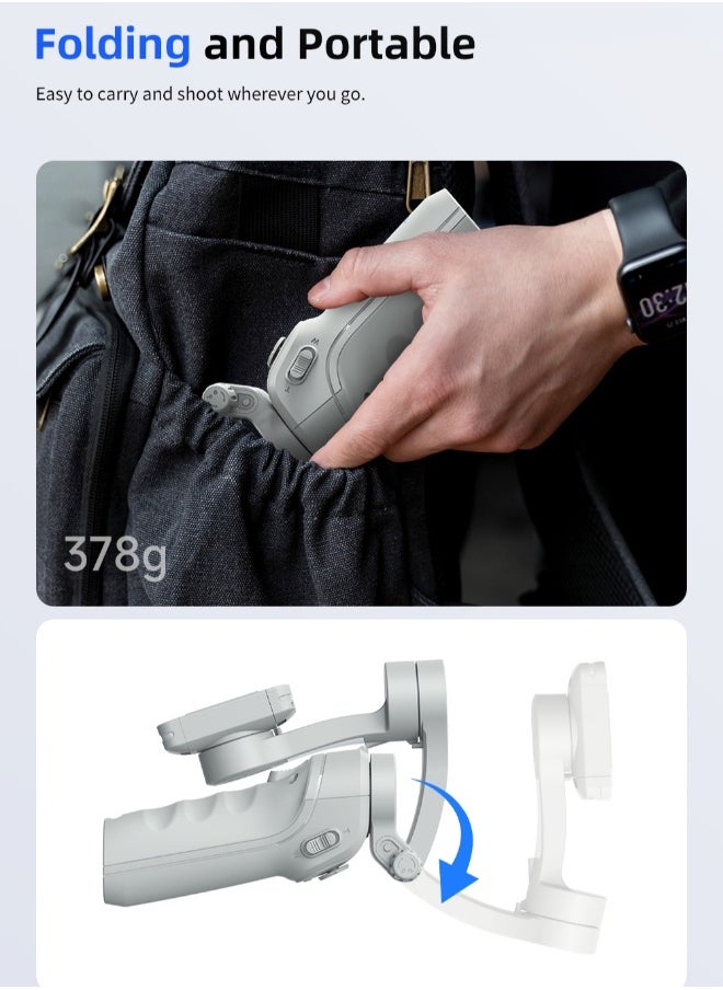 FLOWING - Gimbal Stabilizer for Smartphones, 3-axis Phone Gimbal for Android & iPhone, Phone Stabilizer for Video Recording with Face/Object Tracking - Image 1