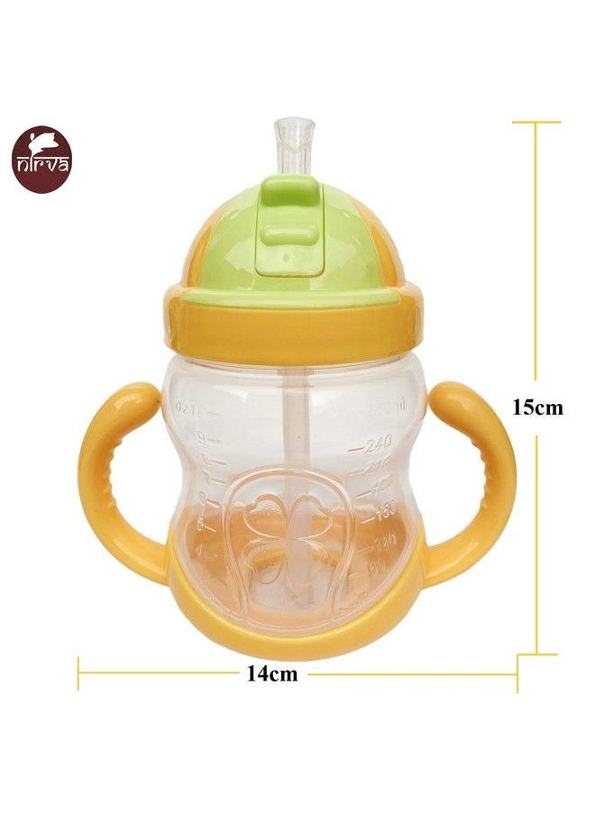 NIRVA WITH DEVICE OF WOMEN PICTURE - 280 Ml Baby Drinkware Baby Cup With Drinking Straw In Yellow Color - Image 1