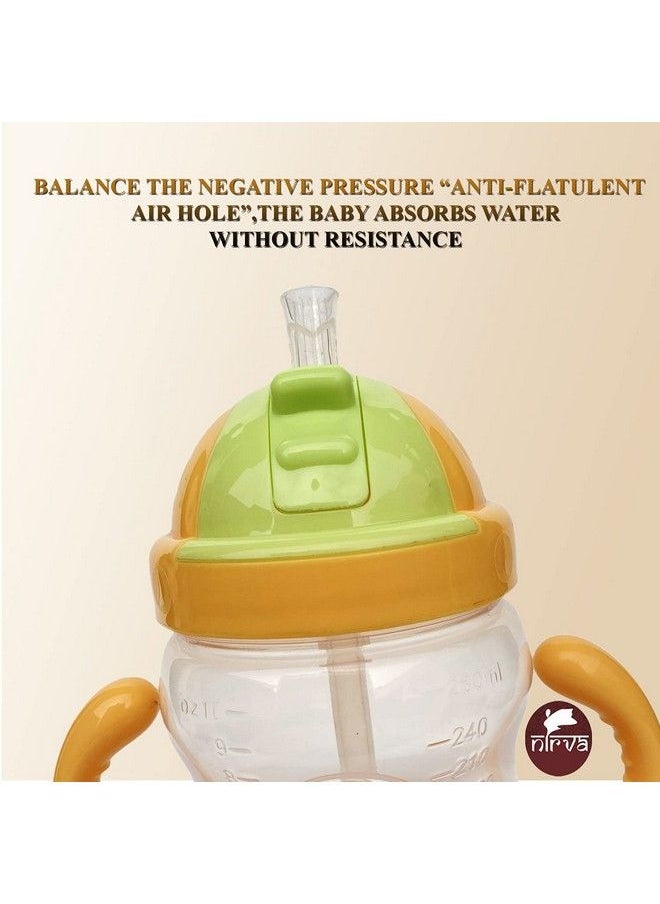 NIRVA WITH DEVICE OF WOMEN PICTURE - 280 Ml Baby Drinkware Baby Cup With Drinking Straw In Yellow Color - Image 1