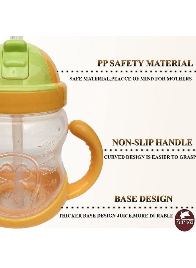 NIRVA WITH DEVICE OF WOMEN PICTURE - 280 Ml Baby Drinkware Baby Cup With Drinking Straw In Yellow Color - Image 1
