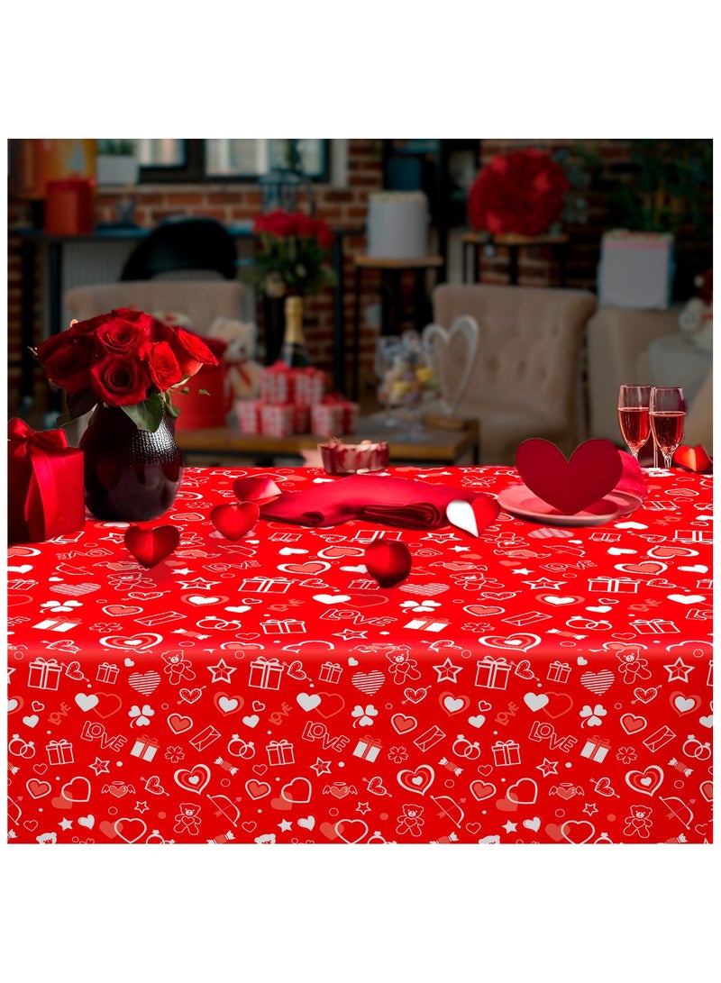 FRUITFUL PARTY Valentine's Day Tablecloth, 3pcs Valentine's Day Party Table Covers Set for Valentines Day Decorations(Size: 274cm×137cm/108"× 54")  - Image 4