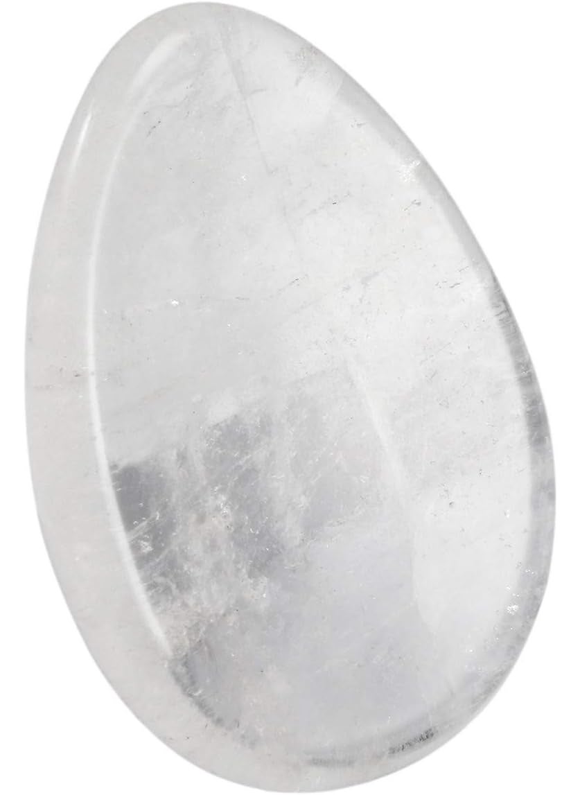 SUNYIK SUNYIK Handcarved Thumb Worry Stone, Polished Palm Pocket Stones Healing Crystals, Teardrop Rock Quartz 