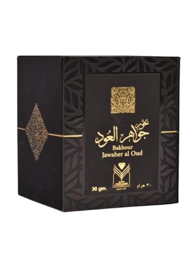 Al Mas Jawaher Al Oud Bakhoor Incense 30G – Premium Arabic Oud Wood Chips – Authentic Arabic, Long Lasting Home Fragrance, Masjid - Image 1