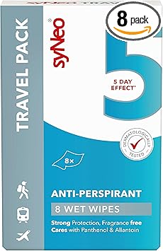 Syneo syNeo 5 Antiperspirant Deodorant Cloths for Men and Women Anti Sweat Deodorant Cloths Against Strong Sweating Antiperspirant Antiperspirant Pack of 1 8 x 25 ml - Image 1