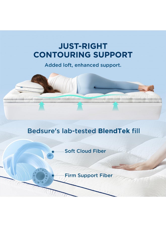 Bedsure Bedsure Breescape Cooling Mattress Topper, Queen Mattress Pad, Extra Thick Soft Quilted Mattress Cover, Pillow Top Mattress Protector with a Deep Pocket Fitted to 8"-21" Mattresses  - Image 2