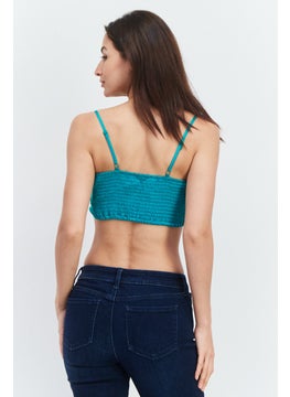 Women Tie Neck Sleeveless Crop Top, Teal Green - pzsku/Z65604B566B0BD2405227Z/45/_/1737642524/ae1ad882-902e-4589-9c75-5cc7a108eea2