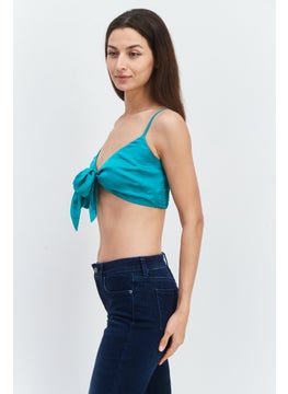 Women Tie Neck Sleeveless Crop Top, Teal Green - pzsku/Z65604B566B0BD2405227Z/45/_/1737642532/495eeeca-4e7f-46fd-8903-c88161f1799c