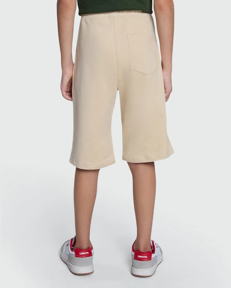 Ovs Brown Rice Cotton Shorts For Boys