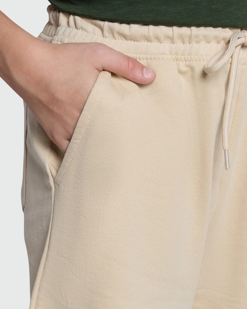 Ovs Brown Rice Cotton Shorts For Boys