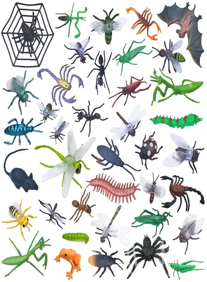 Pmeixcy 36Pcs Realistic Insect Toy Set, Animal Figure Toys for Kids, Reptile Bug Animal Figure Toy for Prank Items and Cupcake Toppers, Plastic Realistic Insect Toys, 5cm x 4cm x 4cm - Image 2