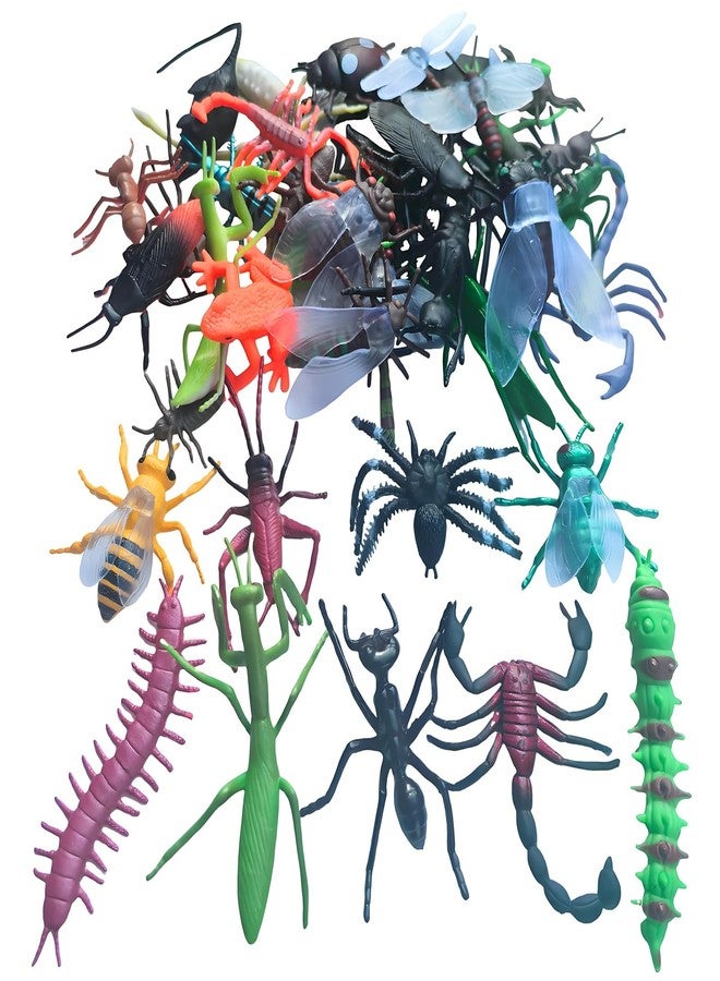 Pmeixcy 36Pcs Realistic Insect Toy Set, Animal Figure Toys for Kids, Reptile Bug Animal Figure Toy for Prank Items and Cupcake Toppers, Plastic Realistic Insect Toys, 5cm x 4cm x 4cm - Image 1