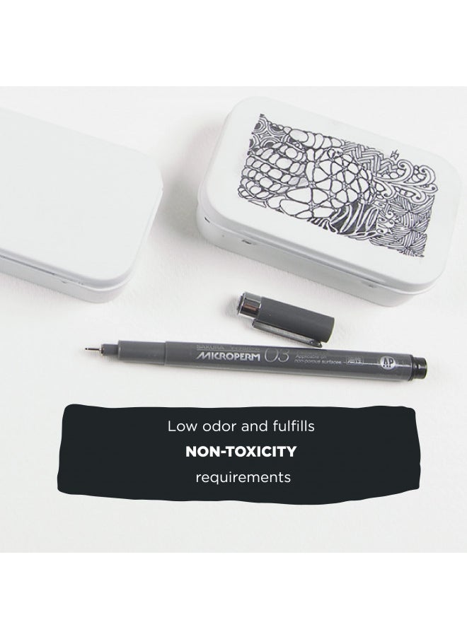 SAKURA - SAKURA Microperm Ultra Fine Point Pens - Permanent Marker Pen - Assorted Point Sizes - Black Ink - 3 Pack - Image 1