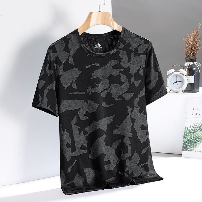 Breathable Mesh Short-Sleeved Men'S Ins Trendy All-Match Loose Camouflage Top Summer Ice Silk Youth Base Shirt - Image 3